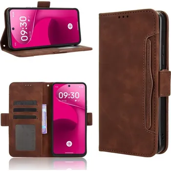 Pouzdro na tablet VSECHNONAMOBIL 126761 SLOT Peněženkový obal pro T Phone 3 Pro hnědý