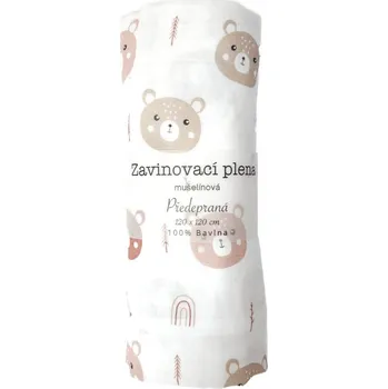 Dětské zboží PREM INTERNATIONAL Zavinovací plena 120x120 cm Méďa šíp (balení 1 ks)