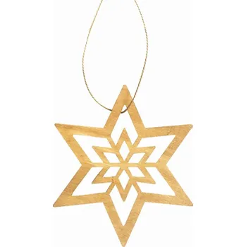 Vánoční dekorace Anděl Přerov s.r.o. Dřevěná hvězda závěsná 10 cm - výběr barvy Barva (komplet): Světle hnedá