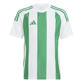 Adidas Teamsport Striped 24 krátký rukáv bílá/zelená UK Junior M
