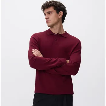 Pánský svetr Reserved - Viskózový polo svetr - hnědá - 019FR-83X - 019FR-83X-XXL