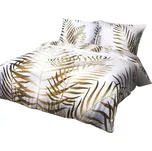 Darymex Saténové povlečení 160x200 22403 bílá zlatá béžová tmavá bavlna kapradí Panel 225494724