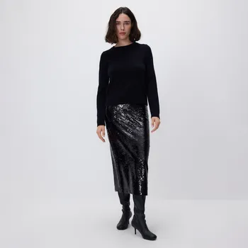 Dámská sukně Reserved - Flitrová midi sukně - černý - 731EH-99X - 731EH-99X-S