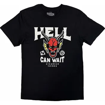 Pánská móda Stranger Things tričko, Hell Can Wait Black, pánské M