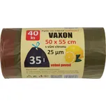 Pytle na odpadky Vaxon 35 l – 40 ks, 25 µm, zatahovací, khaki, vůně citronu 3400/1