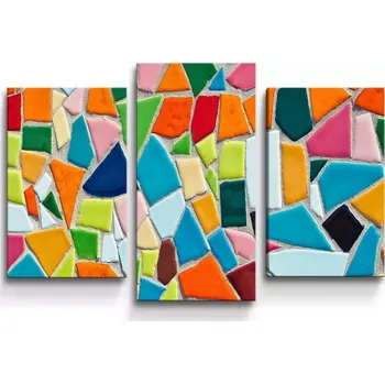 Obraz Sablio Obraz - 3-dílný Barevná mozaika - 75x50 cm