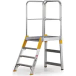 Hliníkový můstek, žebřík s plošinou, jednostranný ALVE FORTE, 4 příčky, výška 0,83 m 112226755