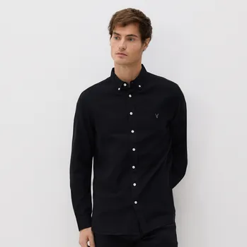 Pánská košile Reserved - Košile slim fit s&nbsp;vysokým podílem bavlny - černý - 428GT-99X - 428GT-99X-XL