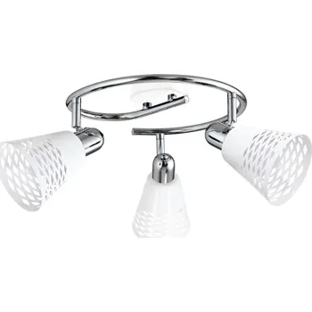 Stropní kruhové bodové osvětlení DISCOVERY - 3xE14, 40W, chromované / bílé