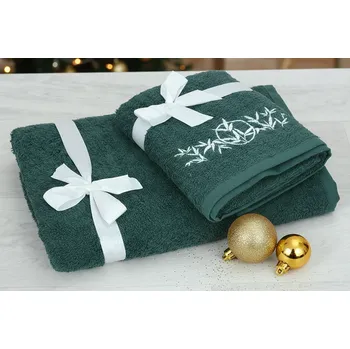 Set ručníku a osušky LUNO zelený