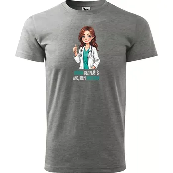 Pánské tričko Sablio Tričko s potiskem Ano, jsem doktorka - šedé M