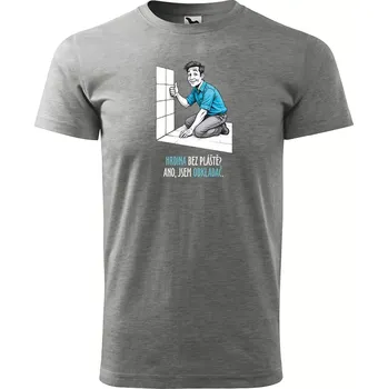 Pánské tričko Sablio Tričko s potiskem Ano, jsem obkladač - šedé XL