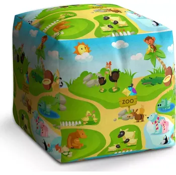 Taburet Sablio Taburet Cube Dětský motiv 3: 40x40x40 cm