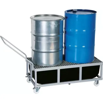 jímka Kovová pojízdná kombinovaná jímka s roštem - objem 200 l - délka 128 cm, šířka 68 cm, výška 48,5 cm