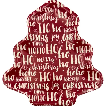 Vánoční servírovací tác červený A7518 27 x 28 cm