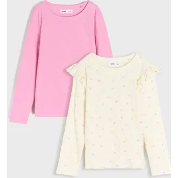 Dívčí oblečení Sinsay - Tričko s&nbsp;dlouhými rukávy 2 pack - vícebarevná - 214CI-MLC - 214CI-MLC-134