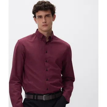 Pánská košile Reserved - Košile regular fit s vysokým podílem bavlny - hnědá - 122GT-83X - 122GT-83X-XXL