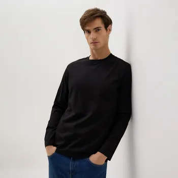 Reserved - Tričko střihu regular s&nbsp;dlouhými rukávy s&nbsp;prošíváním - tmavě šedá - 684HO-90X - 684HO-90X-L