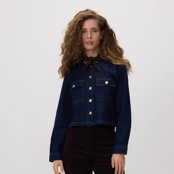 Reserved - Bunda s ozdobnými knoflíky - tmavomodrá - 780HN-59J - 780HN-59J-L