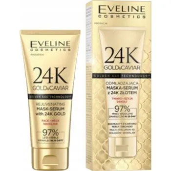 Pleťová maska Eveline Gold&Caviar odmładzająca maska-serum s 24karátovým zlatem