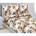 Bellatex Povlečení krepové Podzimní listí Oranžová,Šedá,Béžová rozměr 140x220, 70x90 cm 225453138