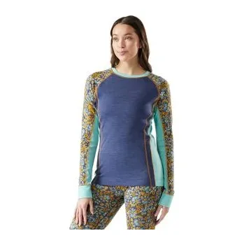 Smartwool Womens Classic Base Layer Colorblock Crew Nightfall/Blue Heather