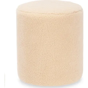 Giftdecor Kulatý pouf beránek, Ø 32 cm, béžová