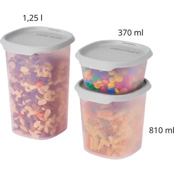 Tupperware Čtvercové dózy One Touch "Orion" (šedé) Velikost: 810ml