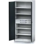 Alfa 3 Policová dílenská skříň 2-dveřová MECHANIC, 5 polic, 2 zásuvky, 920 x 500 x 1950 mm, antracitové dveře 179143573