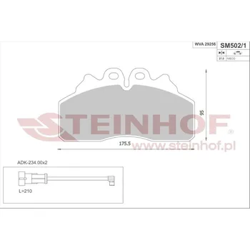 Brzdová destička Sada brzdových destiček STEINHOF Bez montáž sady STEINHOF SM502