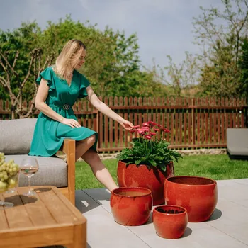 Květináč Keramický Květináč oranžový Provencelia 15 cm x 21 x 15 cm