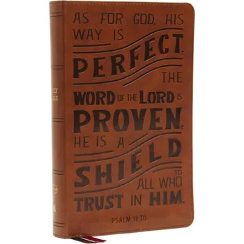 Cizojazyčná kniha NKJV, Personal Size Reference Bible, Verse Art Cover Collection, Leathersoft, Tan, Red Letter, Thumb Indexed, Comfort Print - Nelson, Thomas
