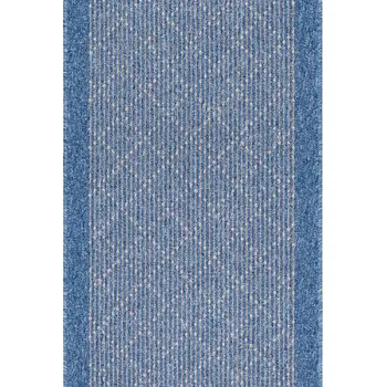 Koberec Breno Běhoun BOULEVARD 9233 modrý, šíře 80 cm, Modrá/Vícebarevné