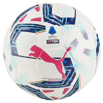 Fotbalový míč Puma Orbita Serie A Hybrid bílá/modrá UK 5