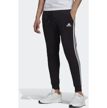 Fotbal ADIDAS Kalhoty Essentials Fleece Fitted 3-Stripes S BÍLÁ|ČERNÁ