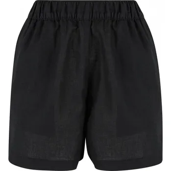Ladies Linen Mixed Boxer Shorts - black 5XL