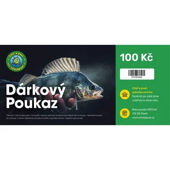 Dárkový potravinový koš Chyť a pusť Dárkový poukaz 100 Kč - Tištěný