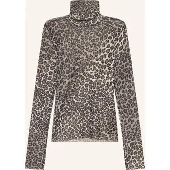 Dámské tričko 10days Dlouhé Rukávy Z Síťoviny, černá / béžová / šedá