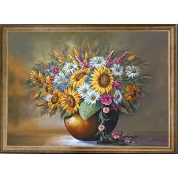 Obraz Bondecor Obraz "Váza" - v dřevěném frézovaném rámu, 100x60cm