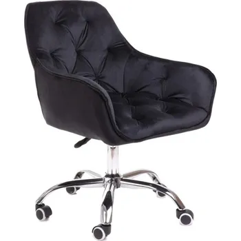 Kancelářská židle FLOSSI sametová černá 859248