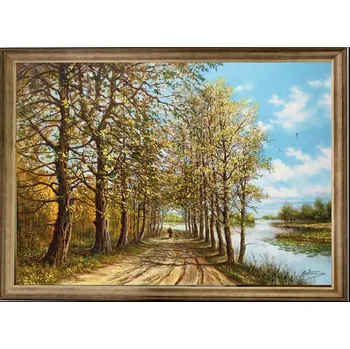 Obraz Bondecor Obraz "Cesta" - v dřevěném frézovaném rámu, 100x60cm