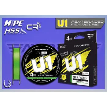 Rybářský prut Favorite U1 Light Green rybářská přívlačová šňůra - 0.5 - 3,0kg