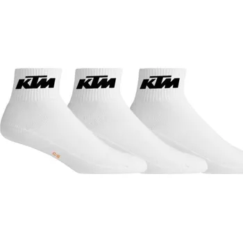 Pánské ponožky Unisex ponožky KTM SOCKS SHORTY 3P 39-42 Bílá, Černá