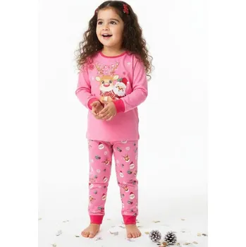 Dětská móda Dívčí vánoční pyžamo pro skvělou atmosféru MP3804 Velikost: 122, Barva: Růžovo/růžová