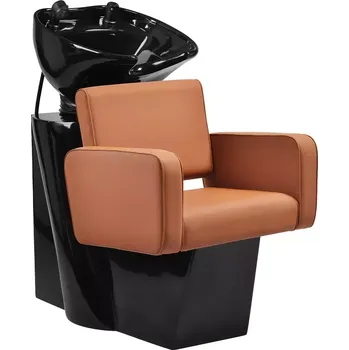 Kadeřnické křeslo Kadeřnický mycí box Bilbao - hnědo-černý