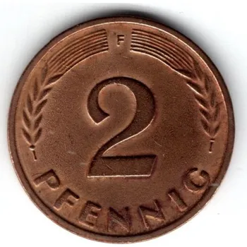 NĚMECKO. 2 Pfennig 1965/F.