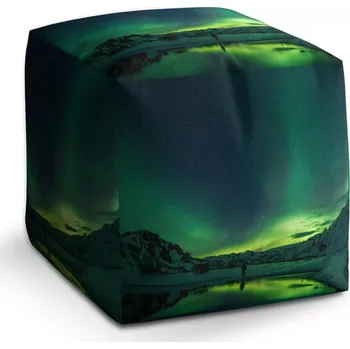 Taburet Sablio Taburet Cube Zelená záře: 40x40x40 cm