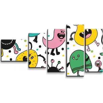 Obraz Sablio Obraz - 5-dílný Příšerky - 100x60 cm