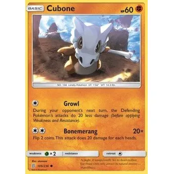 Volný čas Pokémon UNM 105/236 Cubone - Unified Minds Stav: Excellent, Verze: NORMAL