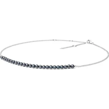 Náhrdelník Stříbrný náhrdelník s černými perlami Tanya